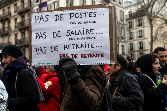 Image de manifestants contre la réforme des retraites 2023